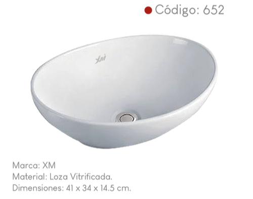 Ovalin de loza blanca encimera LZ-652 XM